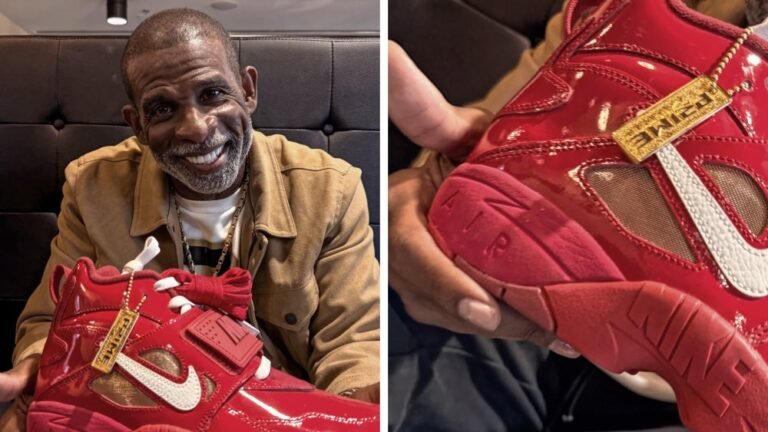 Deion Sanders rivela la nuova sneaker firmata in vernice rossa