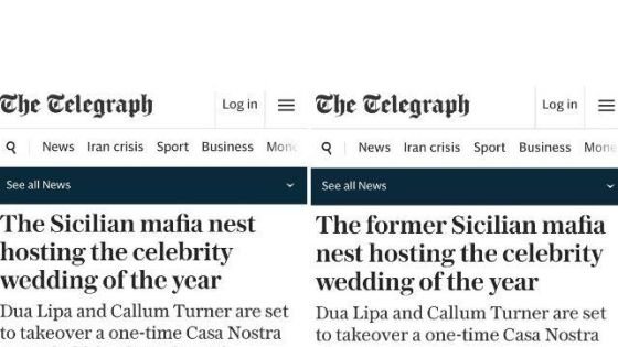 Dua Lipa, il Telegraph e il matrimonio «nell’ex covo della mafia»: è polemica in Sicilia. Schifani: «Danno d’immagine enorme»
